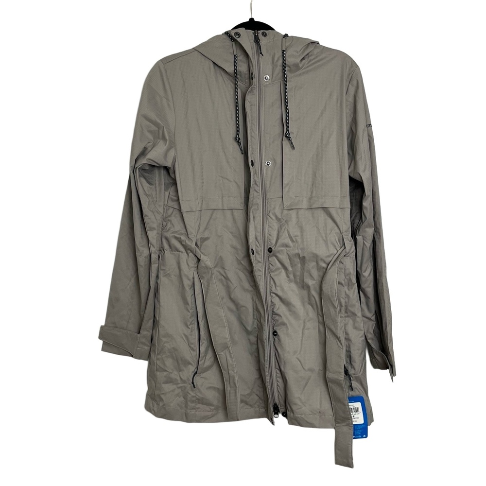 NWT Columbia Gray Hooded Long Sleeve Rain Coat Jacket Size Small - Picture 7 of 11
